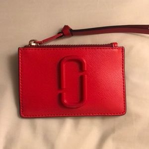Marc Jacobs Red Snapshot Top Zip Multi Wallet